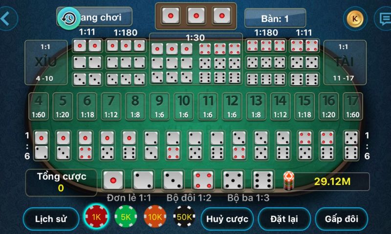 Áp dụng phương pháp chơi Game tài xỉu Hb88 theo xí ngầu thật đơn giản 